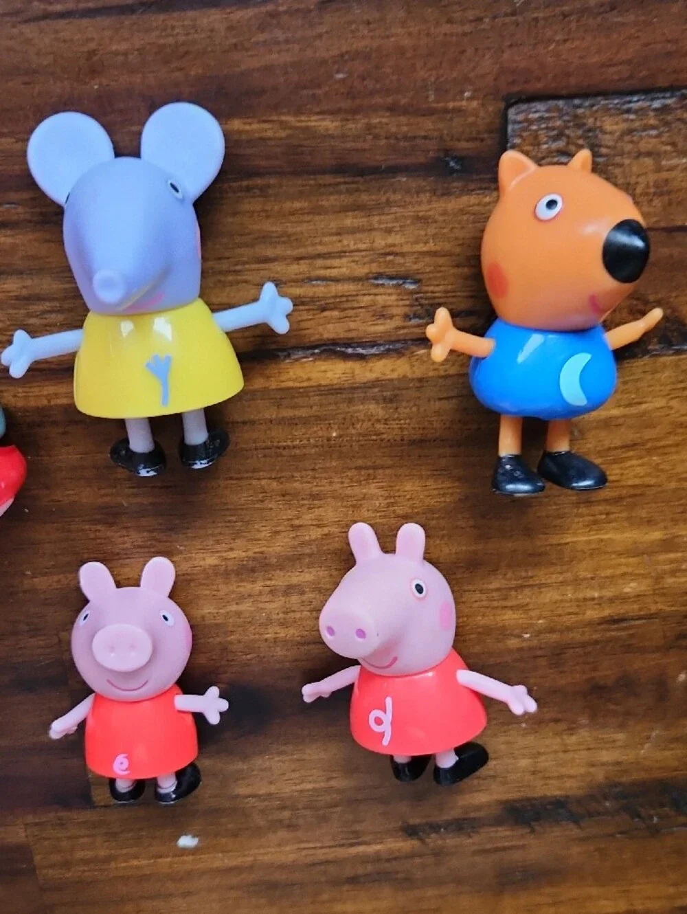 Peppa Pig Style Pink Figure Toy Set with Red Car